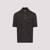 Bottega Veneta Brown Linen Knit Polo With Classic Collar