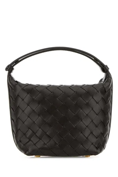 Bottega Veneta Intrecciato Woven Handbag In Black