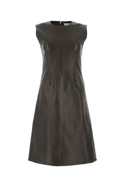 Bottega Veneta Women Dark Brown Nappa Leather Dress