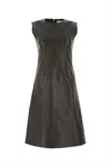 Bottega Veneta Women Dark Brown Nappa Leather Dress In Brown