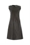 Bottega Veneta Women Dark Brown Nappa Leather Dress In Dark Brown