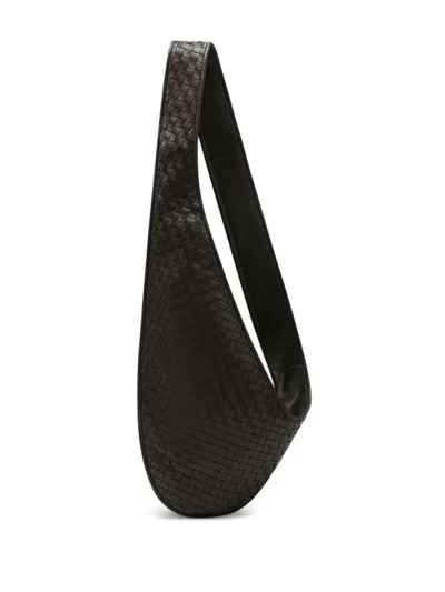 BOTTEGA VENETA DARK BROWN VENETO SLING CROSSBODY BAG