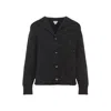 Bottega Veneta Melange Dark Brown Wool Blend Cardigan In Black