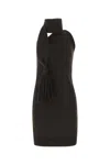 Bottega Veneta Wool Mini Dress W/ Scarf In Brown