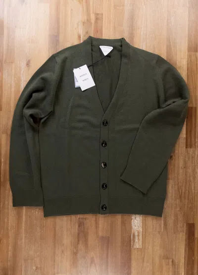 Pre-owned Bottega Veneta Dark Green Cashmere Knit Cardigan Sweater Xl