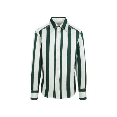Bottega Veneta Striped Cotton Viscose Shirt In Multicolour