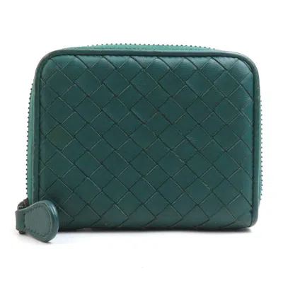 Pre-owned Bottega Veneta Dark Green Intrecciato Coin Purse/coin Case ()