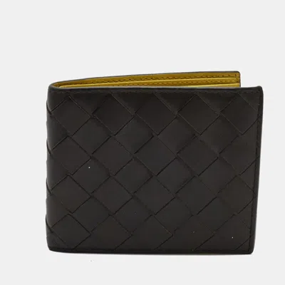 Pre-owned Bottega Veneta Dark Green Intrecciato Leather Bifold Wallet