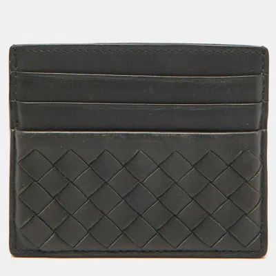 Pre-owned Bottega Veneta Dark Grey Intrecciato Leather Card Case