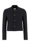 Bottega Veneta Cotton Blend Blazer Front Pockets In Black