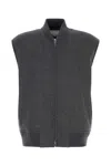 Bottega Veneta Wool Vest With Ribbed Collar And Hem In Gray