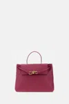 Bottega Veneta Andiamo Medium Leather Top-handle Bag In Red