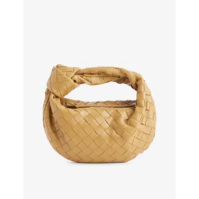 Bottega Veneta Dark Praline-gold Jodie Mini Leather Top-handle Bag