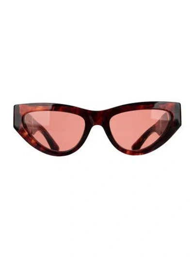 Pre-owned Bottega Veneta Dash Cat Eye Cat-eye Sunglasses In Orange/red