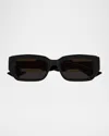 Bottega Veneta Dash Rectangular Acetate Sunglasses In Black