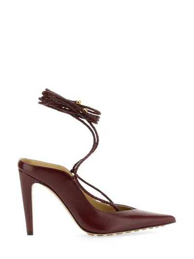 Bottega Veneta Stunning Purple Leather Slingback Pumps For Women In Red