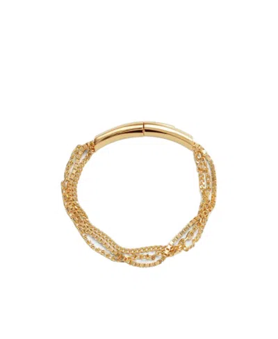 Bottega Veneta Decorative Clasp Bracelet In Yellow