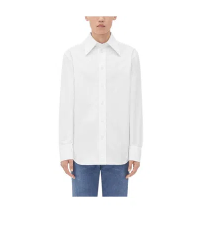 Bottega Veneta Decorative-stitching Cotton Shirt In White