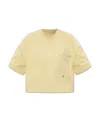 Bottega Veneta Decorative-stitching Cropped T-shirt In Nude