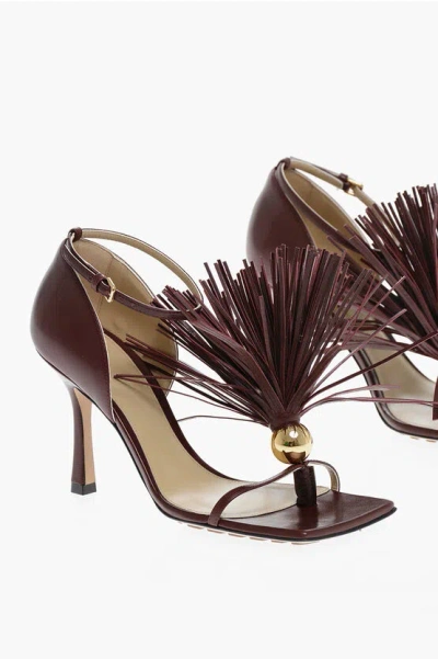 Bottega Veneta Woman Sandals Burgundy Size 10 Soft Leather In Red