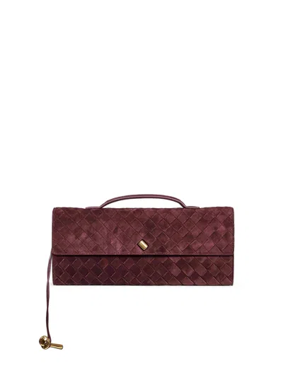 Bottega Veneta Deep Mahogany Andiamo Clutch Top Handle Clutch Bag