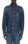 Bottega Veneta Long-sleeve Denim Shirt In Mid Blue