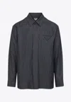 Bottega Veneta Triangle Back Denim Shirt In Black
