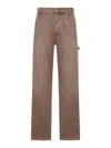 Bottega Veneta Denim Cargo Pants In Brown