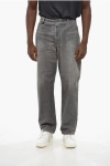 Bottega Veneta Denim Effect Leather 5-pockets Pants In Gray