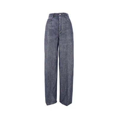 Bottega Veneta Denim-effect Wool-blend Pants In Blue