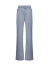 Bottega Veneta Denim Flared Leg Trousers In Light Grey