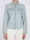Bottega Veneta Womens Extra Bleached Denim Jacket Light Blue