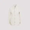 Bottega Veneta Tailored Cotton Jacket With Classic Collar In Pale Meringue