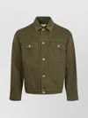 Bottega Veneta Denim Jacket With Collared Design And Pockets In Green
