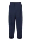Bottega Veneta Tailored Long Trousers With Side Pockets And Zip Fastening In Blue