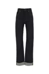 Bottega Veneta High-rise Denim Trousers Rolled Cuffs In Black