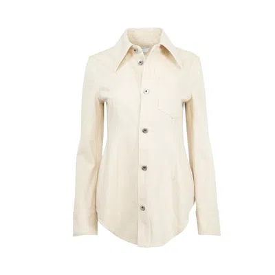 Pre-owned Bottega Veneta Denim Jeans 'pale Meringue' | White | Women's Size 38