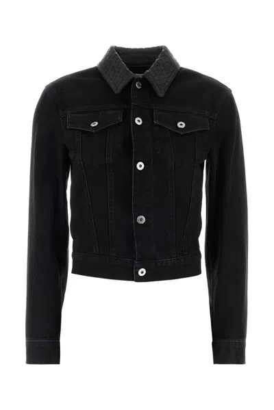 Bottega Veneta Denim Jkt Colletto Suede Intreccio In Black