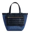 BOTTEGA VENETA DENIM-LEATHER FLIP FLAP TOTE BAG