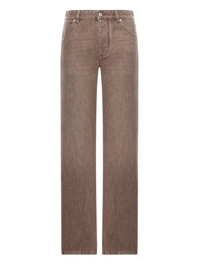 Bottega Veneta Denim Pants In Brown