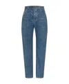 Bottega Veneta Denim-printed Wide-leg Leather Pants In Blue