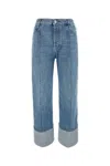 Bottega Veneta Curved Denim Cotton Jeans In Blue