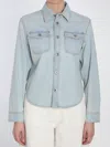 Bottega Veneta Womens Extra Bleached Denim Jacket Light Blue In Blue