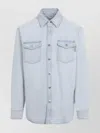 Bottega Veneta Bleached Light Denim Shirt In Blue
