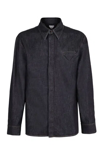 Bottega Veneta Denim Shirt In Navy