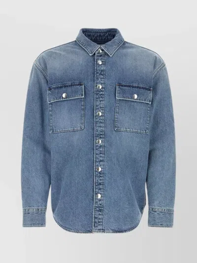 Bottega Veneta Denim Shirt With Chest Pockets In Blue