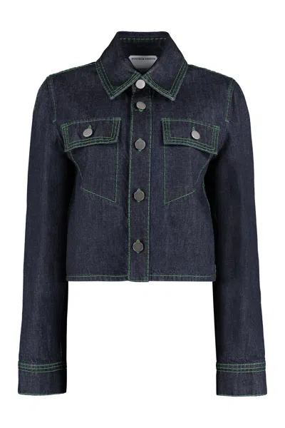 Bottega Veneta Denim Shirt In Navy