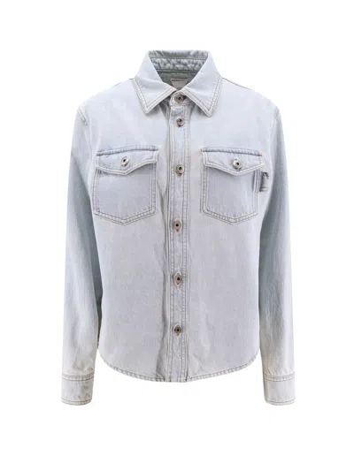 Bottega Veneta Denim Shirt With Extra Bleach Wash In Blue