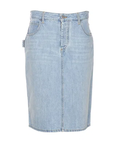 Bottega Veneta Denim Skirt In Blue