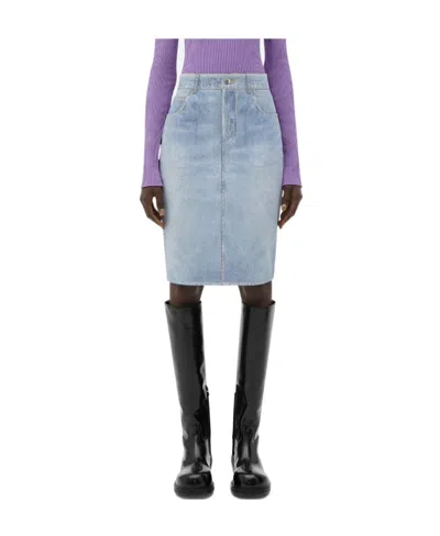 Bottega Veneta Denim Skirt In Blue